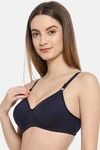Floret Padded Non-Wired Full Coverage T-Shirt Bra - Navy Blue — thumbnail 3